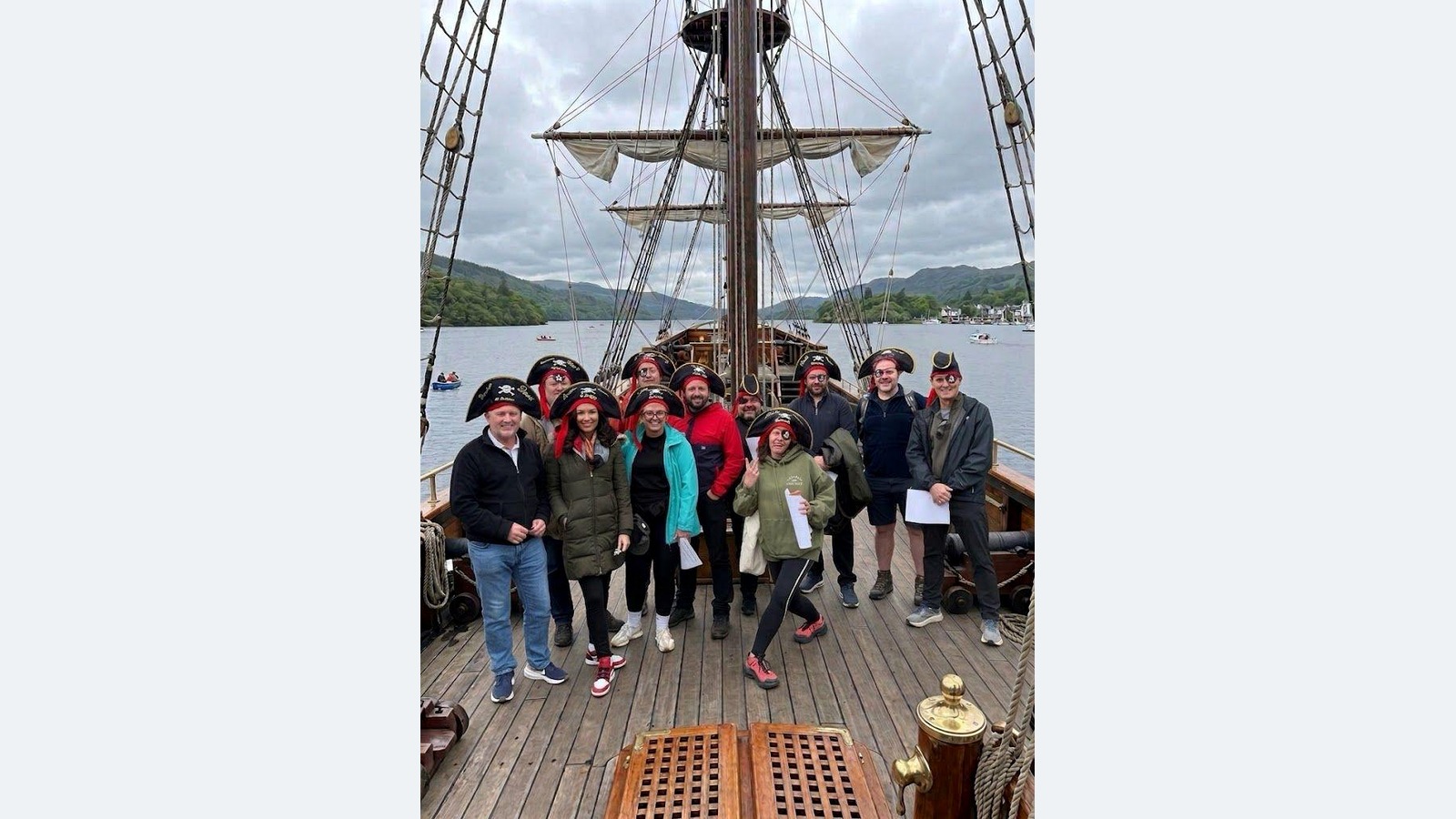 GCH colleagues aboard a tall ship during the Lake District offsite